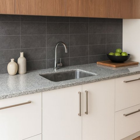 Pia Cozinha Granito Corumbá com Cuba Inox Rasa Simples 120cm:Corumbá
