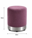 Ver imagem 2 de Puff com Rodapé Prata Marsala Rose Veludo - Let Móveis