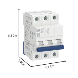 Minidisjuntor Tripolar 63a Mdwp-c63-3 400vca Curva C Weg - 3