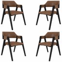 Ver imagem 1 de Kit 4 Cadeiras Sala de Jantar e Jogos Carteados Madeira Maciça Poker Pu Caramelo/preto G42 - Gran Be