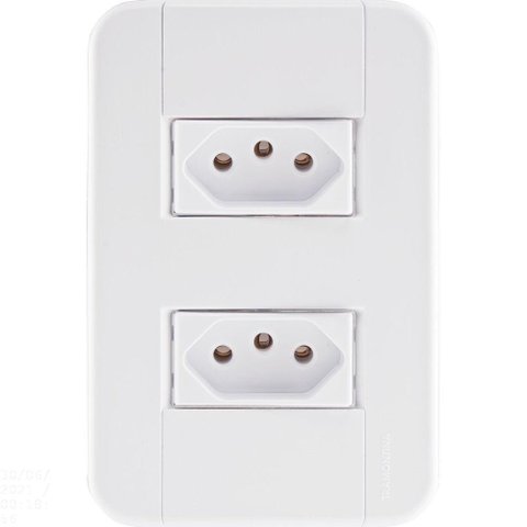 Conjunto 4x2 com 2 Tomadas 2p+t 10 a 250 V Tramontina Tablet Branco Tramontina