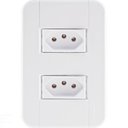 Ver imagem 1 de Conjunto 4x2 com 2 Tomadas 2p+t 10 a 250 V Tramontina Tablet Branco Tramontina