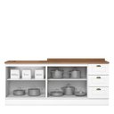 Ver imagem 6 de Cozinha Modulada Americana 2 Peças Balcões 120cm e 80cm Branco/Nature com Tampos MDP - Móveis