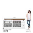 Ver imagem 3 de Cozinha Modulada Americana 2 Peças Balcões 120cm e 80cm Branco/Nature com Tampos MDP - Móveis