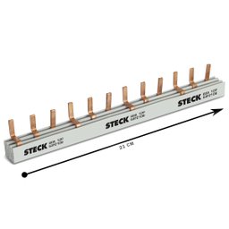 Barramento Trifásico 80A 220/440V Cinza S3F210B Steck - 2 Barramento Trifásico 80A 220/440V Cinza S3F210B Steck - 2