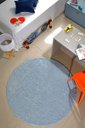 Ver imagem 1 de Tapete Redondo para Sala Quarto 1,00M Antiderrapante Pelo Baixo Classic Oásis - Azul Bebê