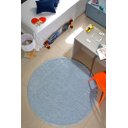 Ver imagem 1 de Tapete Redondo para Sala Quarto 1,00M Antiderrapante Pelo Baixo Classic Oásis - Azul Bebê