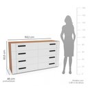Ver imagem 3 de Cômoda com 8 Gavetas Lisboa Freijó com Branco Politorno