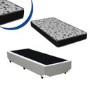 Ver imagem 1 de Cama Box Solteiro Colchão Molas Ensacadas + Box Sintético Branco 44x88x188
