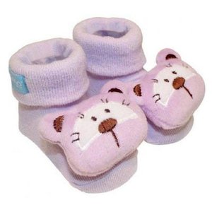 Pantufas com Chocalhos Clingo Urso Lilás