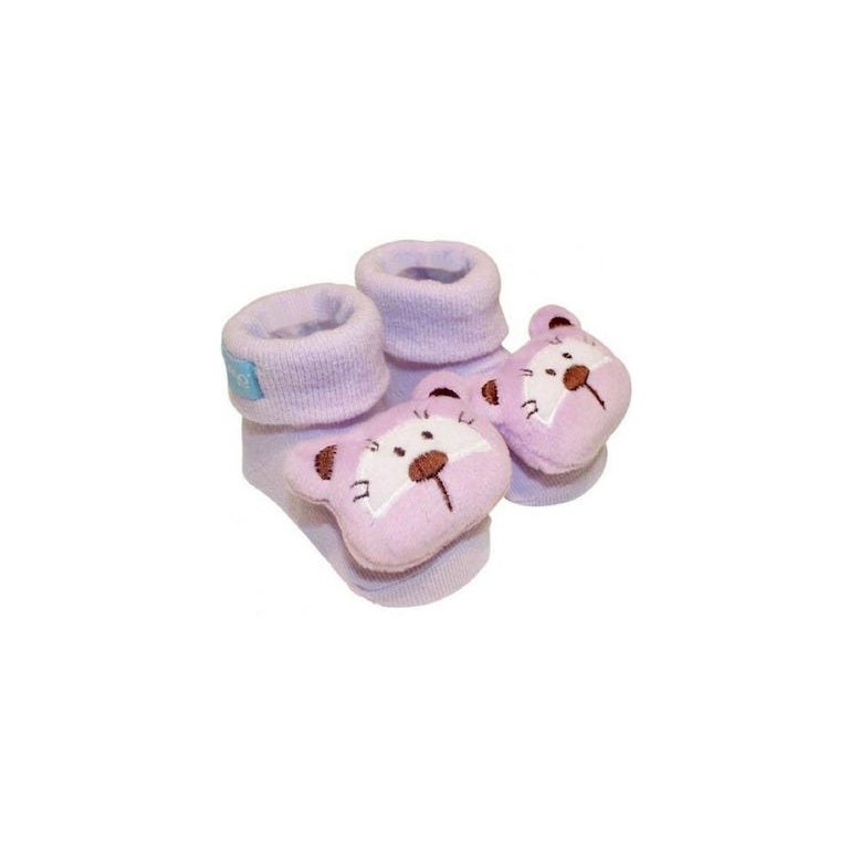 Pantufas com Chocalhos Clingo Urso Lilás