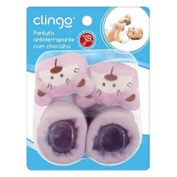 Pantufas com Chocalhos Clingo Urso Lilás - 2