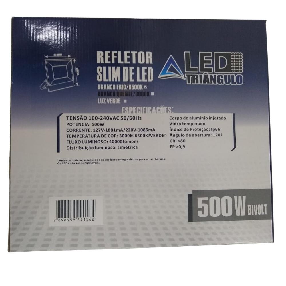 Refletor LED Holofote 500W Biv IP66 Branco Frio Prova D’agua - 6