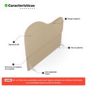 Ver imagem 3 de Cabeceira Orgânica Cama Box Casal Padrão Sea 140cm com Frame Suede Bege - Abmaza