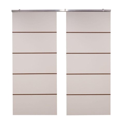 Porta Dupla Branco Prime Frisada Kit Alumínio F03 - 210x120