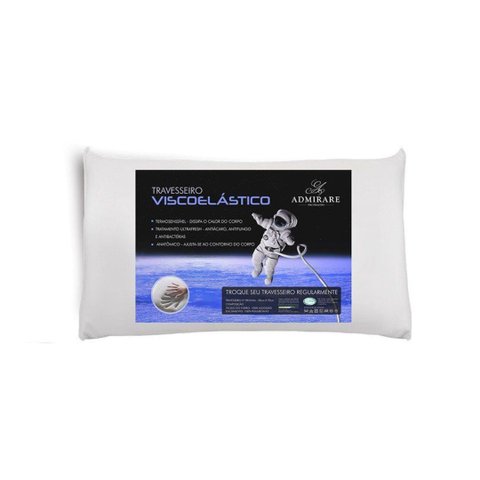 Travesseiro Nasa Antialérgico Viscoelástico Macio Admirare