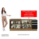 Ver imagem 6 de Kit com 2 Balcões de Cozinha Madesa Glamy 4 Portas 3 Gavetas (Sem Tampo e Pia) Rustic/Preto
