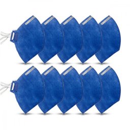 Kit 10 Mascara Descartavel Dobravel Pff2-S Sem Valvula Azul - 1