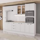 Ver imagem 1 de Cozinha Completa Milla Unique Plus 14 Portas 3 Gavetas MDF 310cm Branco Móveis Carraro