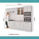 Ver imagem 7 de Cozinha Completa Milla Unique Plus 14 Portas 3 Gavetas MDF 310cm Branco Móveis Carraro