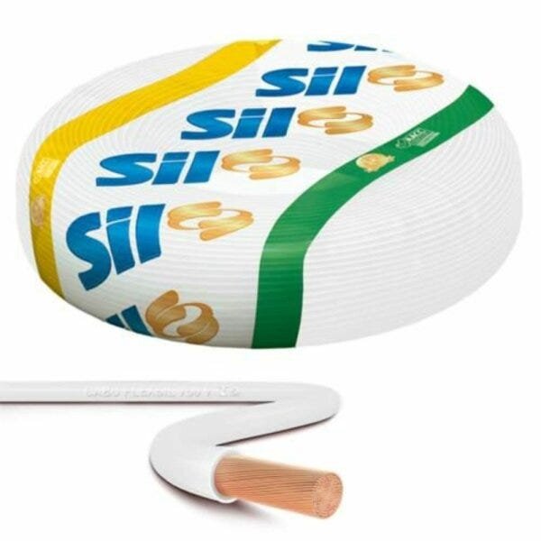 Cabo Flexível 750V Pvc 6,0MM 70G Rolo Com 100m Branco - 1
