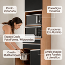 Ver imagem 4 de Armário Torre Quente Maia P/ Cozinha Modulada Forno Microondas 60cm Moderno Compacto 3 Portas 1 Gave