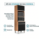 Ver imagem 2 de Armário Torre Quente Maia P/ Cozinha Modulada Forno Microondas 60cm Moderno Compacto 3 Portas 1 Gave