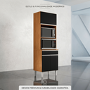 Ver imagem 5 de Armário Torre Quente Maia P/ Cozinha Modulada Forno Microondas 60cm Moderno Compacto 3 Portas 1 Gave