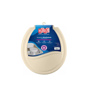 Assento Sanitário Almofadado Bege Prime Oval Banheiro - Herc