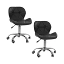 Ver imagem 2 de Conjunto 2 Cadeiras Office Eiffel Slim Giratória Ajustável Preta