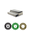 Ver imagem 5 de Bicama Box Viúva 126x208 Linho Bege com Dois Colchões Adapto Molas Ensacadas Ecoflex