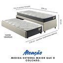 Ver imagem 2 de Bicama Box Viúva 126x208 Linho Bege com Dois Colchões Adapto Molas Ensacadas Ecoflex