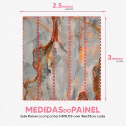 Papel de Parede Painel 3D Mármore Prata 2,5M Auto Colante Revestimento Brilho Marmorizado - 5