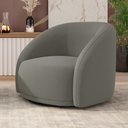 Ver imagem 2 de Poltrona Decorativa Jenny Base Giratória em Metal Preto Veludo Cinza G45 - Gran Belo
