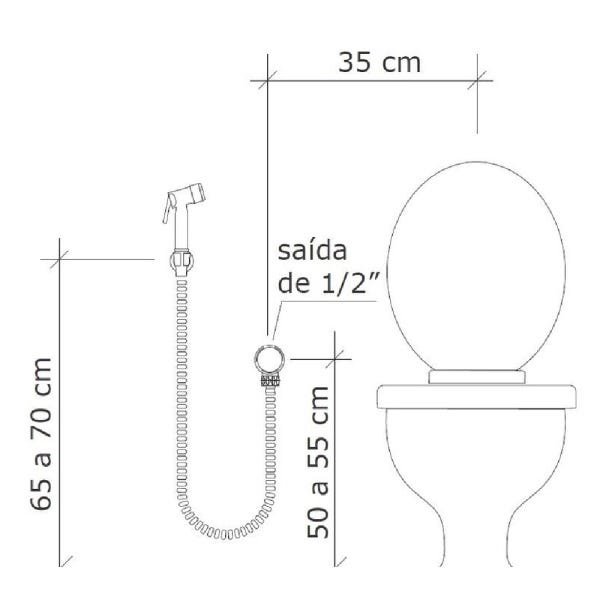 Ducha Higiênica Completa Quadrado Preto Fosco Black Matte - 3
