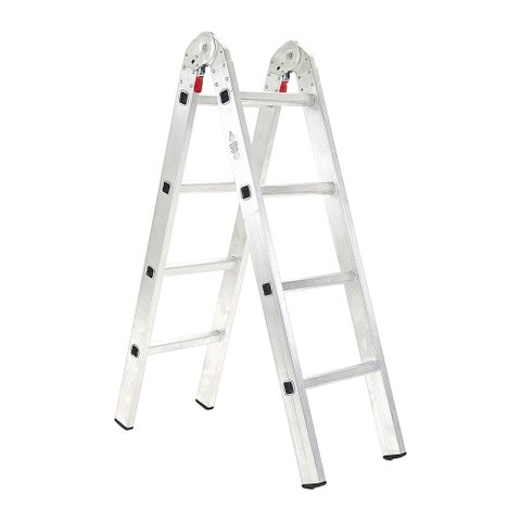 Escada de Aluminio Tesoura 8 Degraus Multifuncional 2,22m Garden Life Cor Cinza