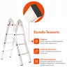 Escada de Aluminio Tesoura 8 Degraus Multifuncional 2,22m Garden Life Cor Cinza - 2