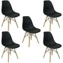 Ver imagem 1 de Kit C| 5 Cadeira Charles Eames Eiffel Dkr Wood Preto