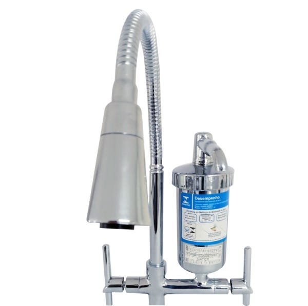 Torneira Gourmet Cone Filtro BM 1/4V Cozinha Luxo Parede Metal Inox - 1