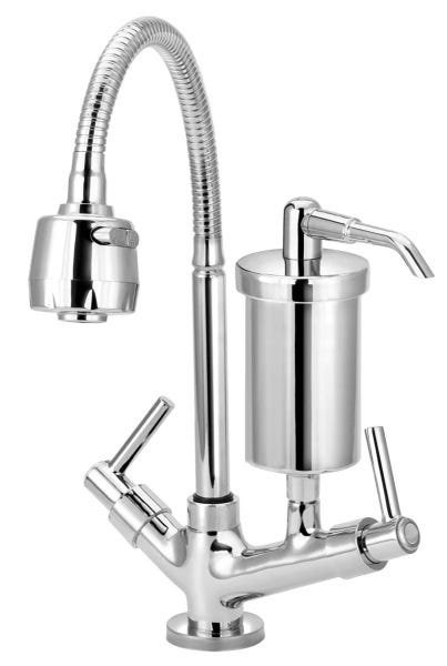 Torneira Gourmet Com Filtro BM 1/4V Cozinha Luxo Parede Metal Inox - 1
