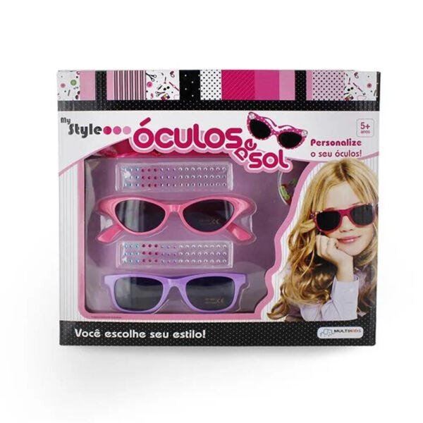 Kit My Style óculos de sol com acessórios para personalizar