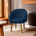 Ver imagem 7 de Poltrona Decorativa Orgânica Flora Fixa Recepção Estética Bouclê:bouclê Azul Marinho