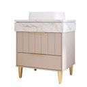 Ver imagem 2 de Gabinete para Banheiro 70cm com 1 Porta 1 Gaveta e Cuba de Sobrepor Riviera Marrom/Cappuccino