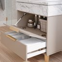 Ver imagem 4 de Gabinete para Banheiro 70cm com 1 Porta 1 Gaveta e Cuba de Sobrepor Riviera Marrom/Cappuccino