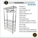 Ver imagem 4 de Kit Estante Cabideiro de Aço 5 Prateleiras Cromada Aramada (l907*w355*h1800mm) Caixa:36x21x91 - 11,6