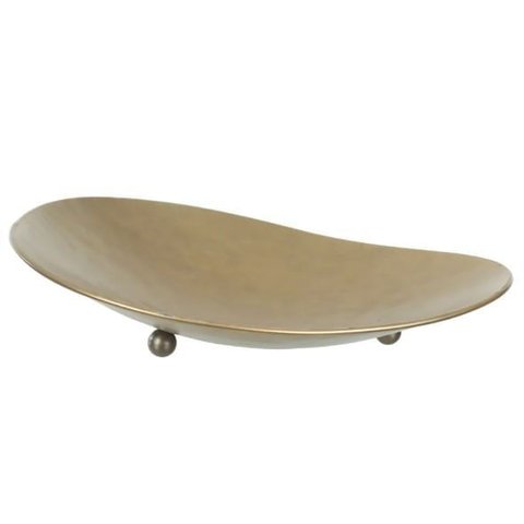 Centro de Mesa Metal 32x27,5cm Dourado Florarte Flor Arte