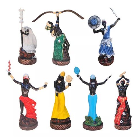 Orixás 7 Linhas da Umbanda Imagem em Resina 28 Cm