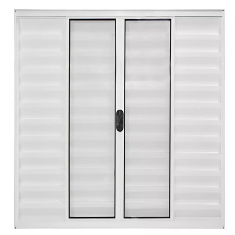 Janela de Alumínio Branco Veneziana de Correr 6 Folhas sem Grade Cmc Modular - 1.00 (l) X 1.20 (a)