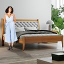 Ver imagem 7 de Cama Casal Vivare 140cm Amêndoa Mel/tecido Welutop Josandro:amêndoa Mel