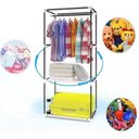 Ver imagem 4 de Cabideiro Organizador de Roupas Sapatos Brinquedo Roupa de Cama com 1 Prateleira Multiuso Portatil